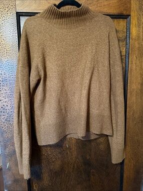LOFT Camel Brown Mock Neck Sweater